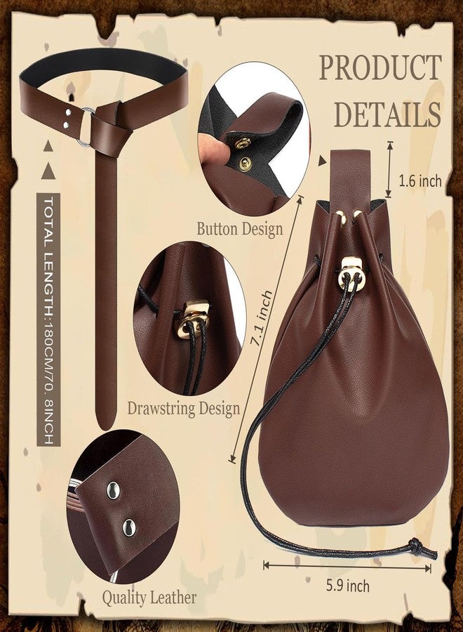 SUMGOGO Womens Corset Belt Belt Pouch Waist Bag Fanny Pack Coin Purse Medieval Renaissance Costume Accessories (Brown, S-Waist/25.6"-34") - Image 4